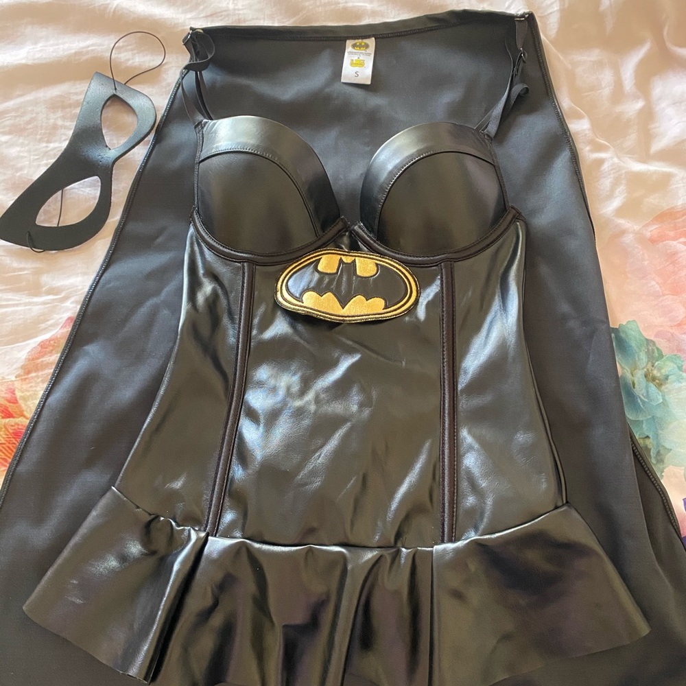 Bat girl costume with cape and mask